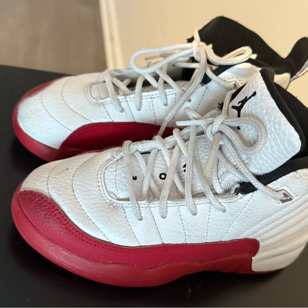 Jordan Kids White and Red Sneakers